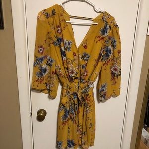 Yellow floral romper
